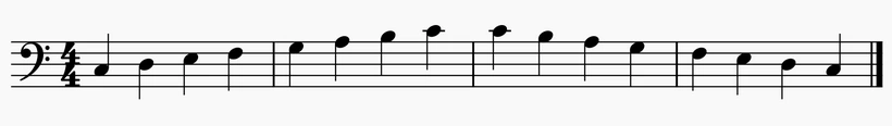 C Major Scale on Bass Clef