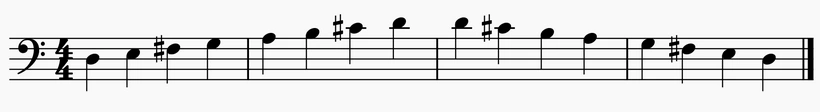 D Major Scale on Bass Clef