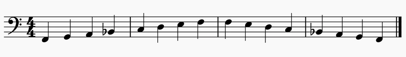 F Major Scale on Bass Clef